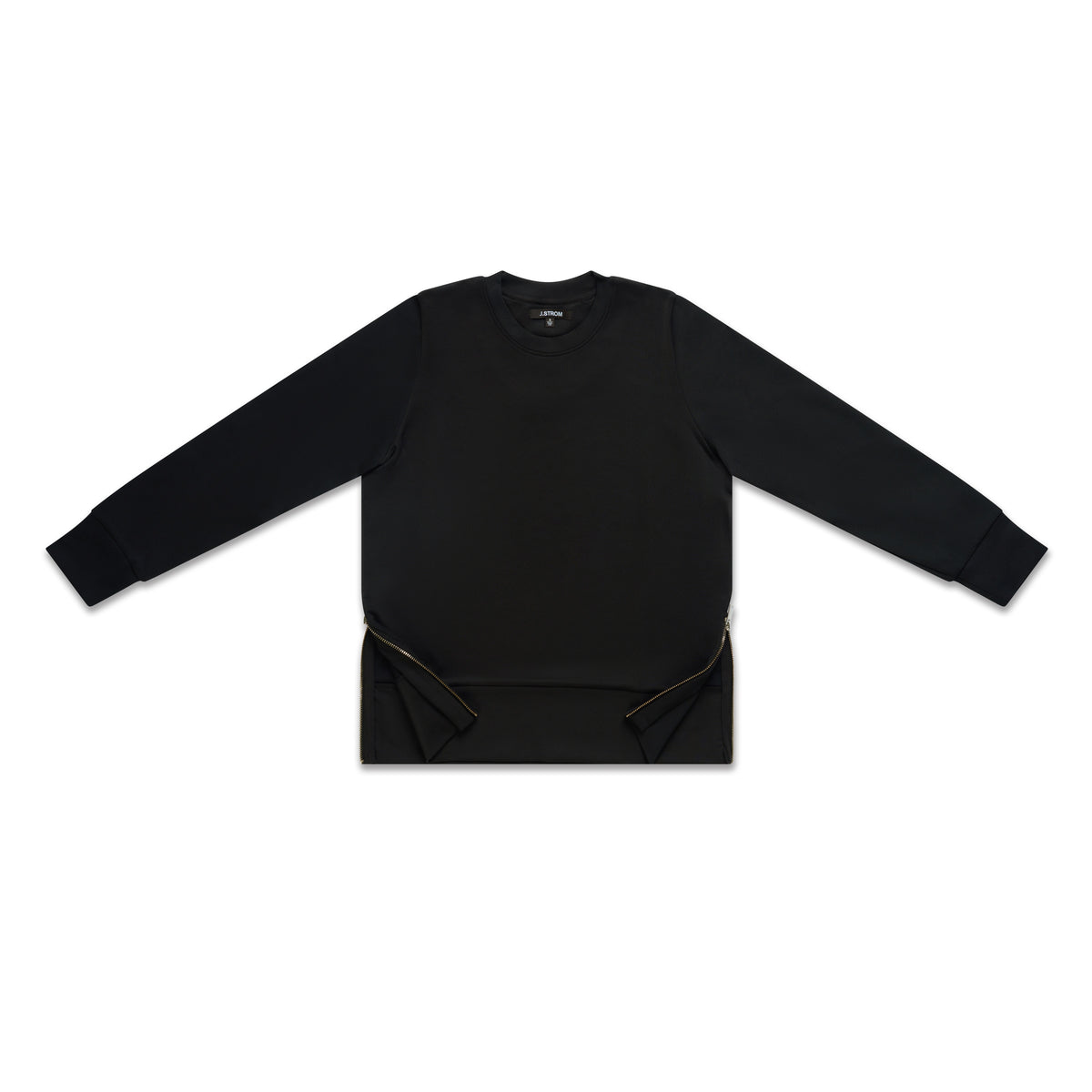 Long Sleeve Crew Neck Side Zip Top